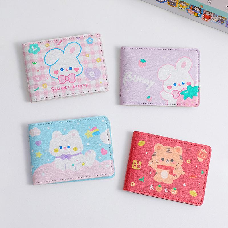 

Kawaii Cat Кожаный кошелек для карт для женщин Симпатичный держатель карт кролика