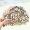 Cartoon Large Strawberry House Landscaping Sticker 3D Miniature World Unzipped DIY Scene Manual