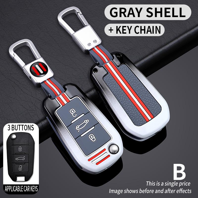 For Peugeot 208 2008 301 308 3008 RCZ 508 408 307 Case For Citroen C3 C4 Berlingo New Zinc Alloy Flip Folding Key Fob Cover