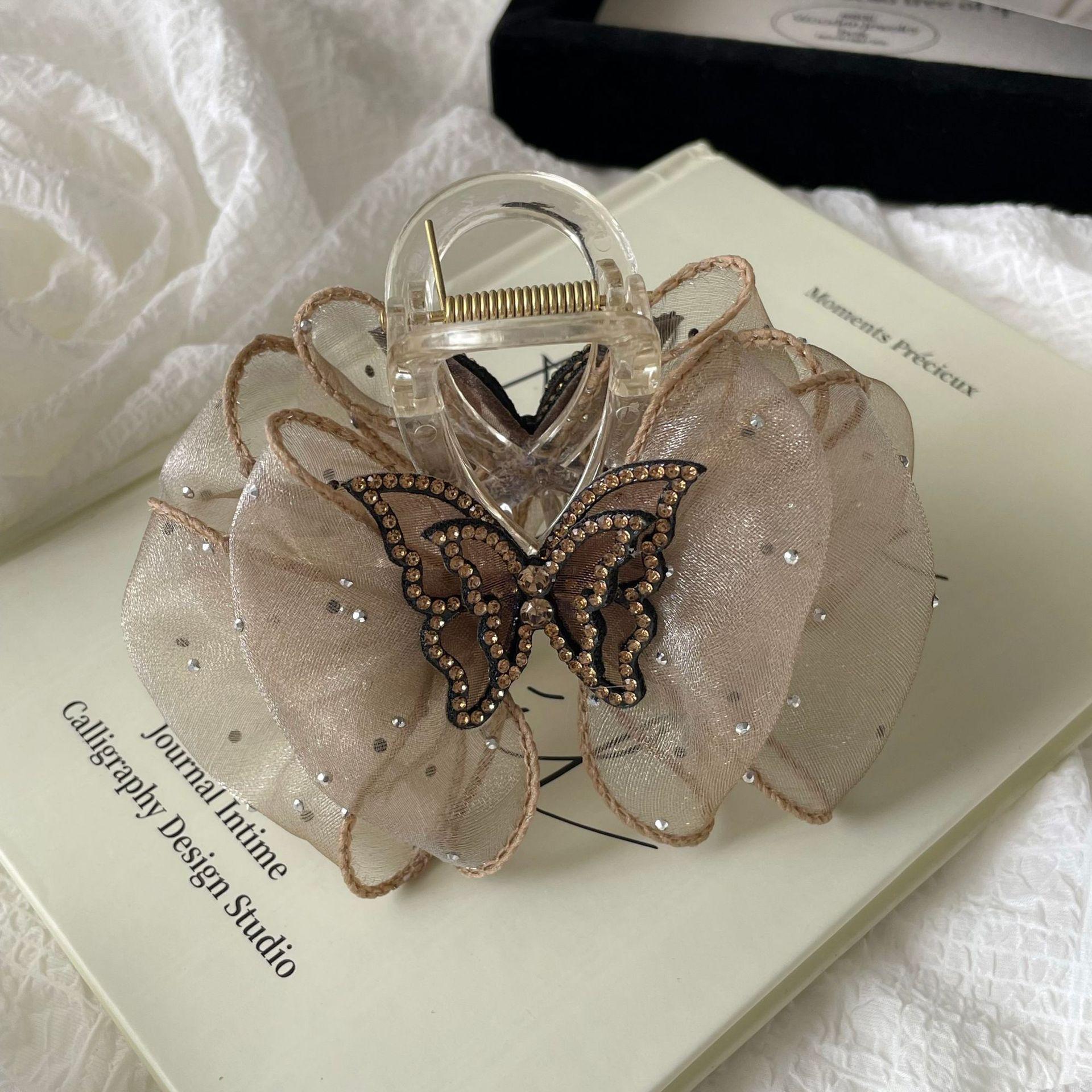 

Элегантные женские заколки-краб для волос с бантом для девочек, заколки-хвостики в стиле ретро, заколки-бабочки коричневый