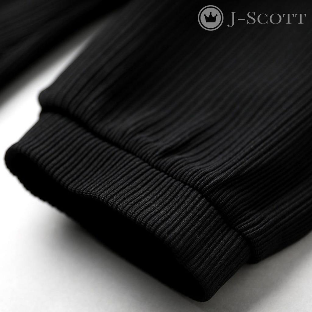 J-Scott JS65-BK-S Stylish Button-Down Top, 3/4 Sleeves, Collarless, Zippered, V-Cut Hem, Black