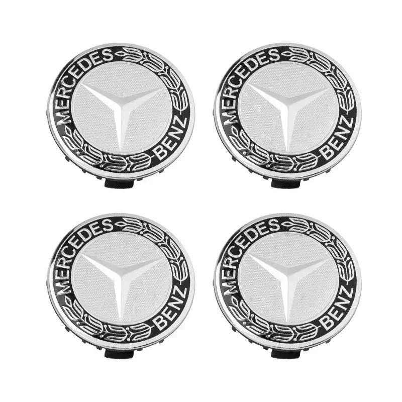 

For Mercedes Benz W117 W163 W164 W166 W167 W176 W204 W205 W212 W213 X253 C180 E300 GLC 4PCS 75mm Wheel Hub Cap Emblem Badge 4pcs 75mm
