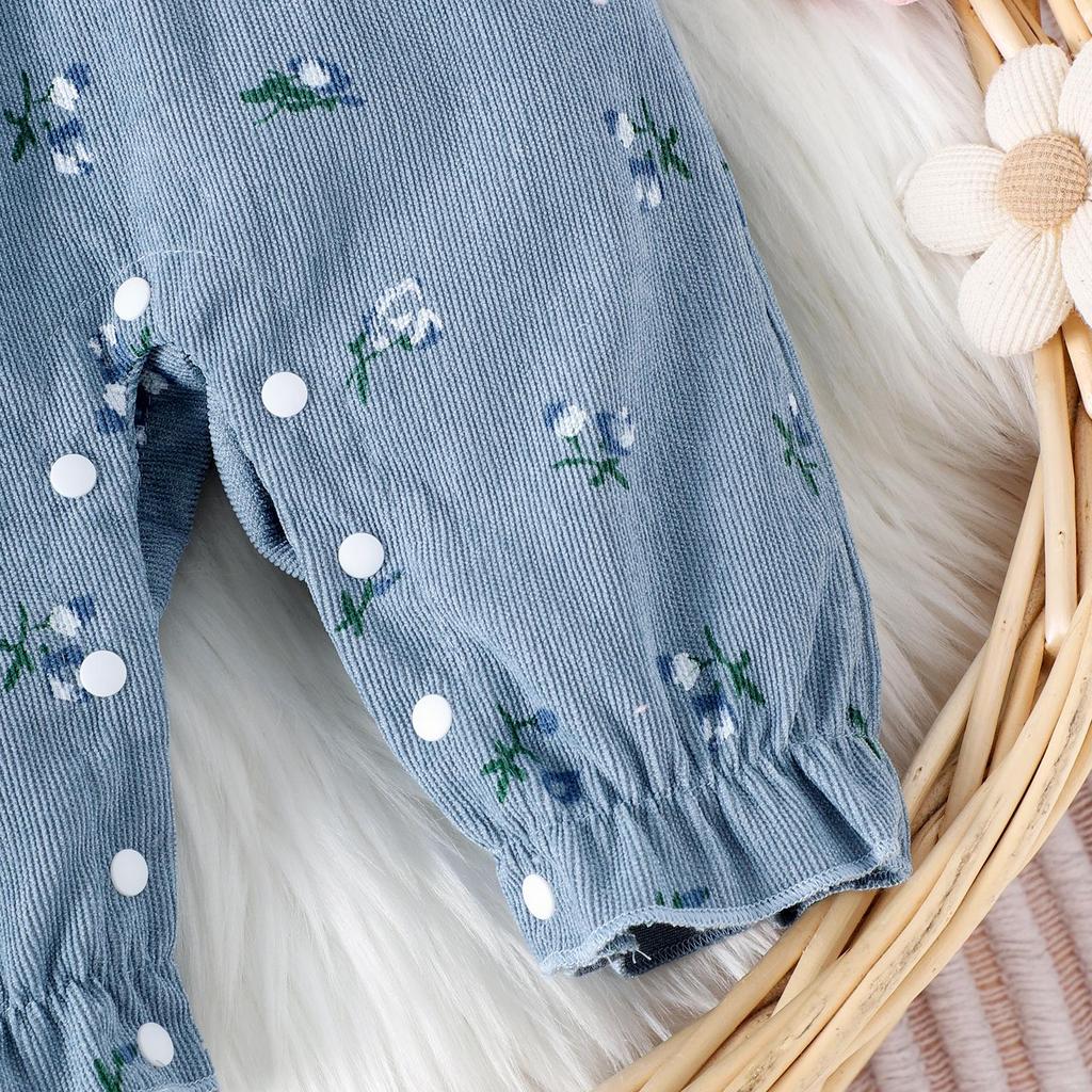 Podzim 2025 Roztomilá bílá košile s dlouhým rukávem a vícebarevným potiskem pro miminka, pro evropský a americký trh