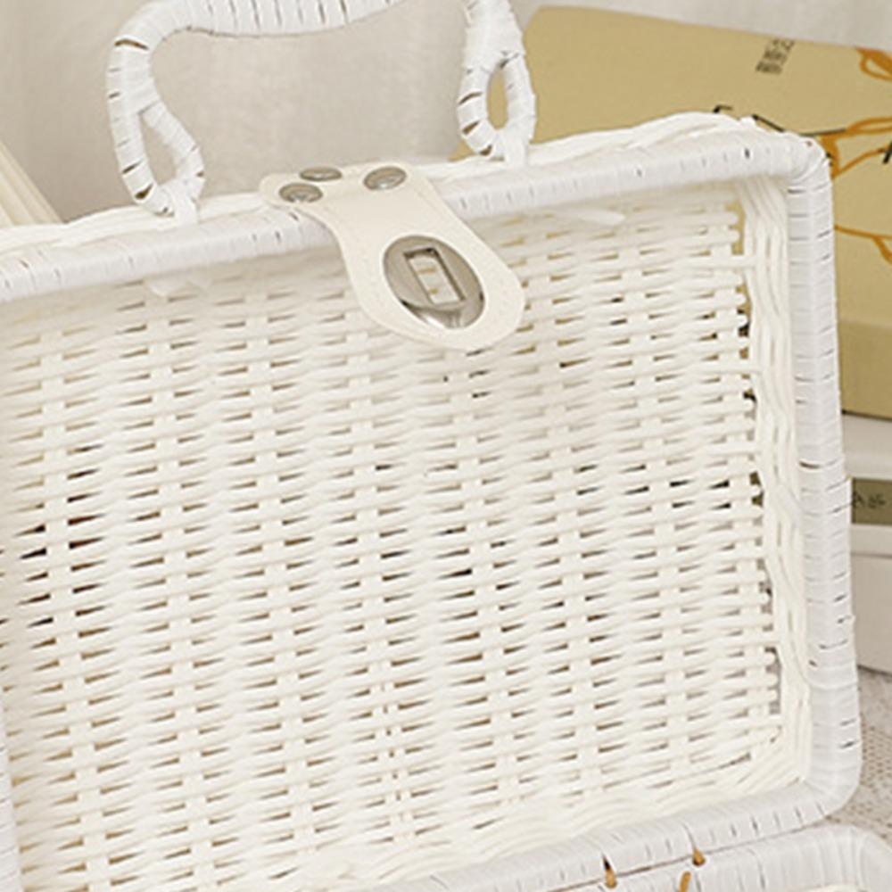 Handwoven Rattan Storage Basket Portable Picnic Basket Durable Woven Picnic Box  Home Storage