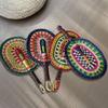 Vietnam Imports Hand Woven Seaweed Fan Oval Dopamine Daily Ins Style African Element Decoration Homestay Summer