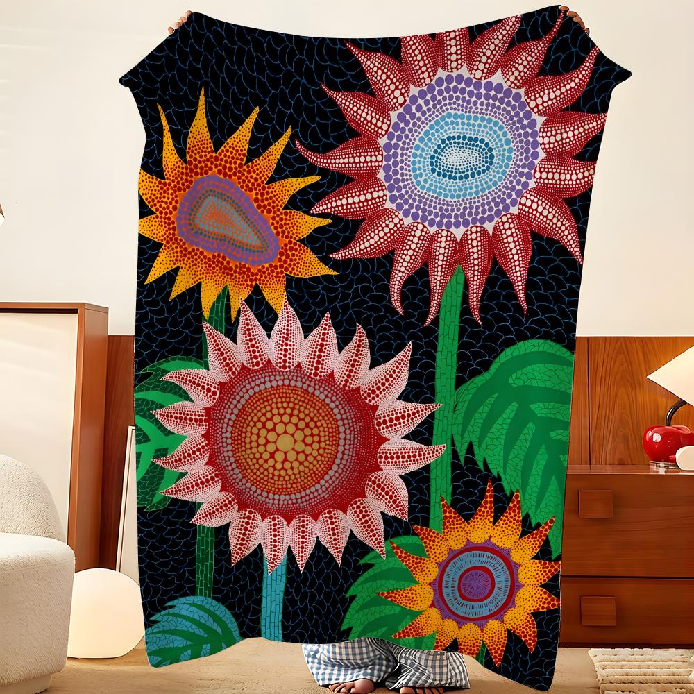 Artist Y-Yayoi K-Kusama Throw Flannel Throw Blanket, Lightweight Cozy, Durable Washable Cute Cool