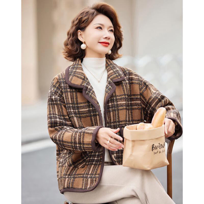 Women's Retro Plaid Lapel Coat