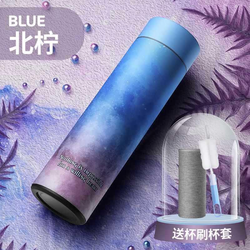 Stainless Steel Insulated Water Bottle Women Men Students Trendy Minimalist Cute Forest Style Thermos Cup With Temperature