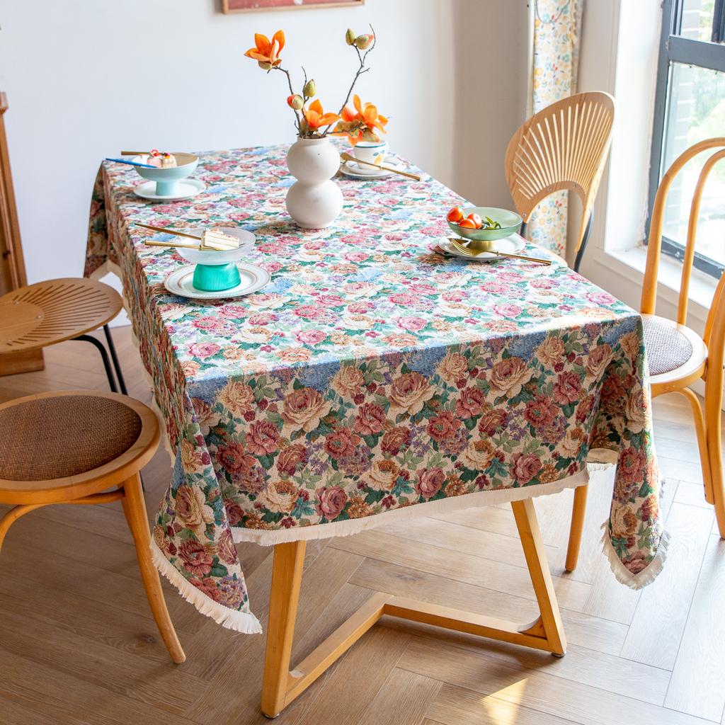 British Style Dining Table Cloth Background Cover Fabric Decorative Retro Court British Alphabet Newspaper Tablecloth