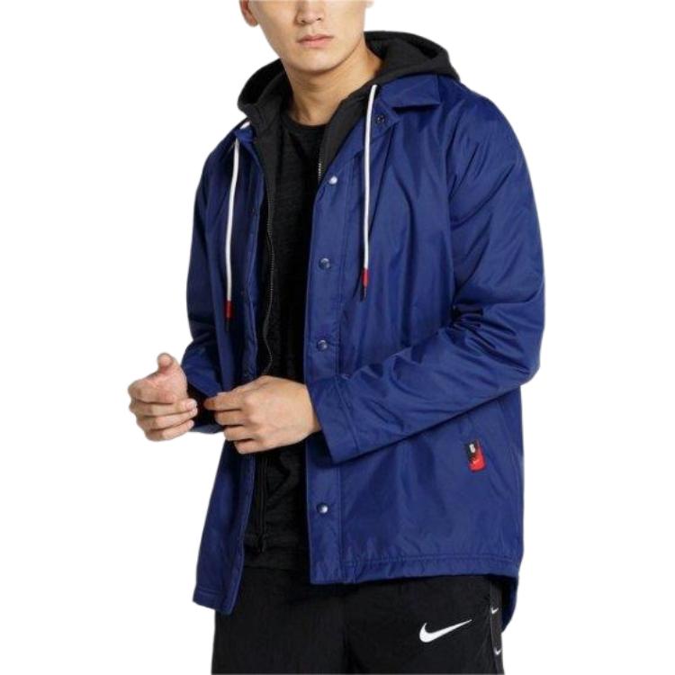 

Nike Kyrie Jacket Protect Fleece Layered Warm Long Sleeve Jacket Men Jackets Blue AJ3528-478 L