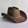 Winter Cowgirl Cowboy Vegan Suede Hat Felt Fedora Hat for Women Men Classic Fashionable All-match Hat sombrero vaquero