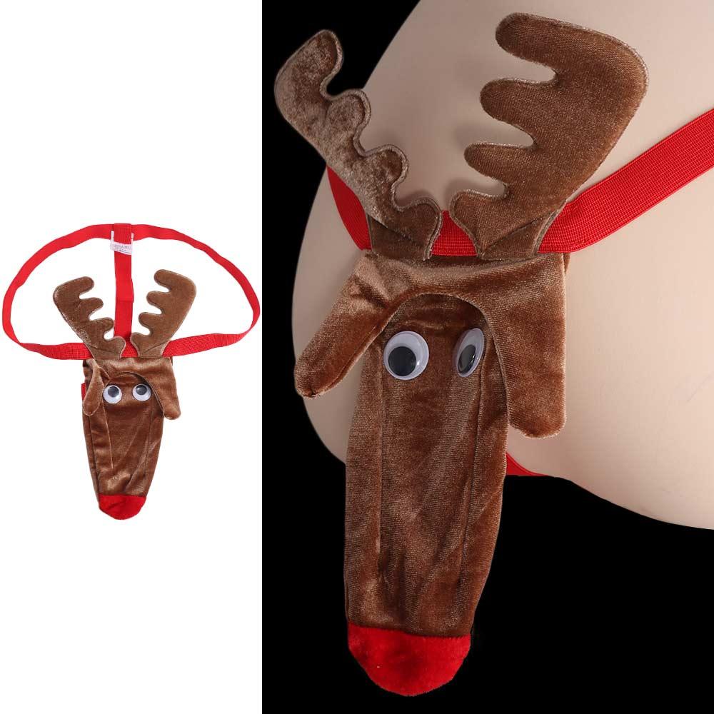 Christmas Elephant Nose Thongs Elk Underpants Cute Men s Underwear  Male
