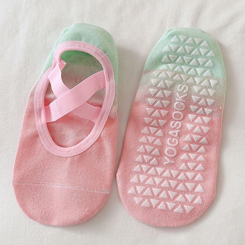 

Socks That Will Not Be Lost Gradient Color Yoga Socks Women Summer Thin Pilates Special Non-Slip Fitness Dancing Socks Pink Green
