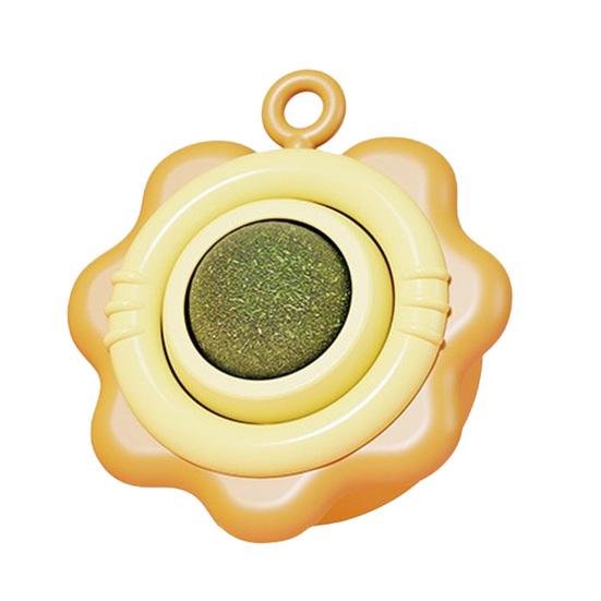 Catnip Ball Cat Toy Rotatable Cat Lick Ball Safe Cat Chew Toy with Adhesive for Kitten Teething Wall Mounted Catnip Toy