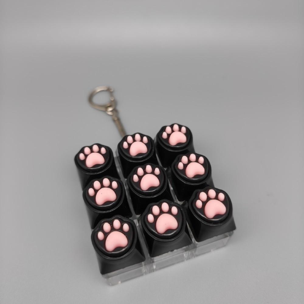 Luminated Button Cat Mechanical Keyboard Keyring Cat Paw Button Keycap Keychain  Boys
