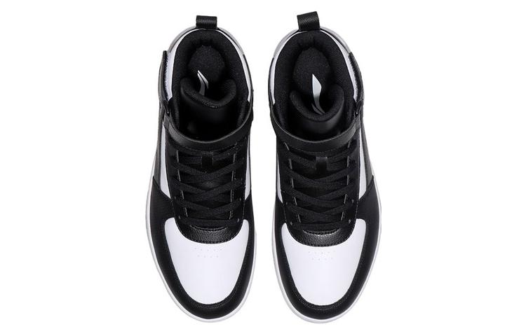 Li Ning Knight Mid top Skateboard Shoes Men's Black White AGCM163-6
