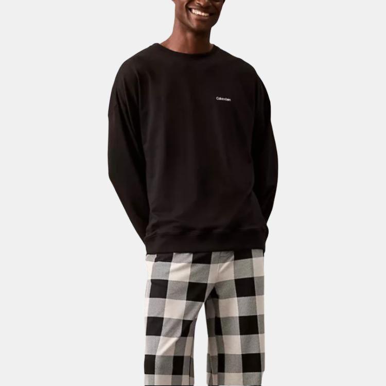 Calvin Klein Minimalist Comfortable Versatile Casual Long Sleeve Sweatshirt Men tops Black NM2841-001