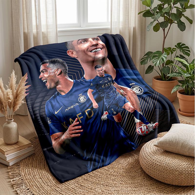 Coperta Tema Cristiano Ronaldo Morbida Coperta in Flanella Morbida Coperta Plaid Peluche Coperta Accogliente per Divano Letto per Arredamento Casa