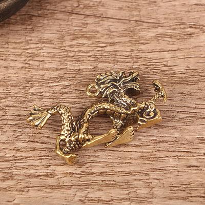 1 Stück massives Messing Sternzeichen Drache Kleine Statue Desktop Ornament Feng Shui Dekor