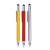 Six-in-One Tool Pen: Capacitive Stylus, Dual-Head Screwdriver, Scale, Level, Metal Ballpoint Pen.