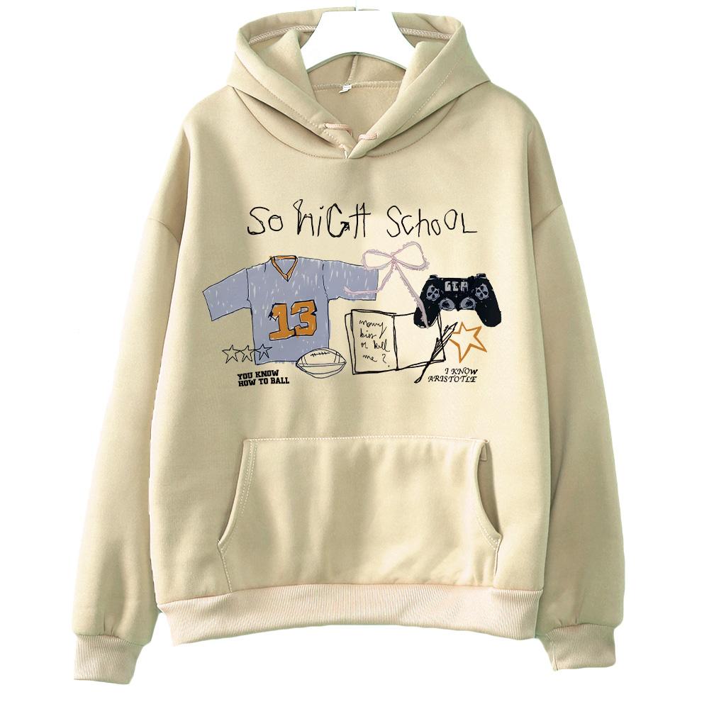 

TS So High School Music Graphic Hoodies Harajuku Casual Pullovers Women Men High Street Long Sleeve Sweatshirt Clothing Y2K Tops XXXL хаки