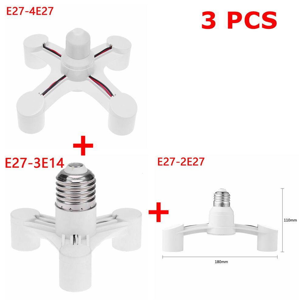 E27 LED Base Bulb Base E27 Socket E27 to 2/3/4/5/6 Bulb Head Light Socket Adapter Splitter Converter Screw Induction Lamp Holder