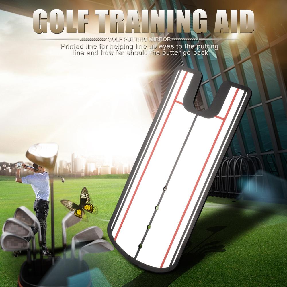 Golf Putting Training Aid Alignment Mirror Rail Practice Putting Corrector