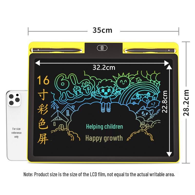 16" Rechargeable LCD Handwriting & Drawing Board for Children - Erasable, Large Teaching Tool