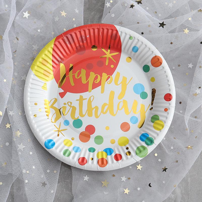 Children's birthday party disposable plate picnic plate Cake plate Large paper plate dessert table decoration set tableware