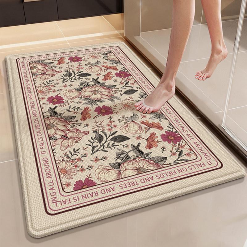 Luxury Quick-Dry Non-Slip Diatomaceous Floor Mat - Absorbent, Stain & Scratch-Resistant Bathroom Door Mat