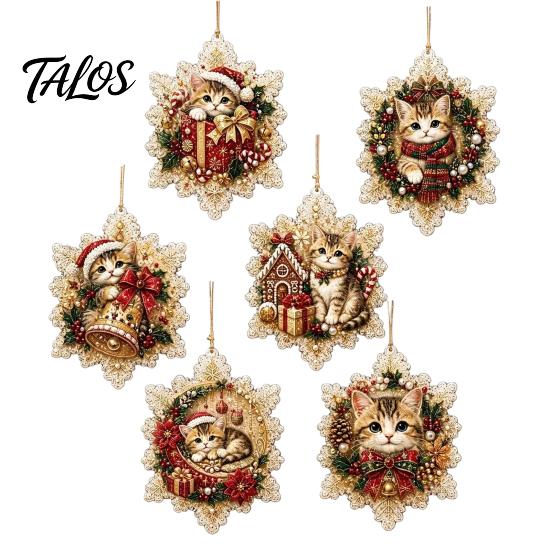 Craft Kits for Family Night 6Pcs/Set Christmas Ornaments DIY Faux Pearl Art Kit, Hanging Decorations Kit Personalized Tree with Round Charms