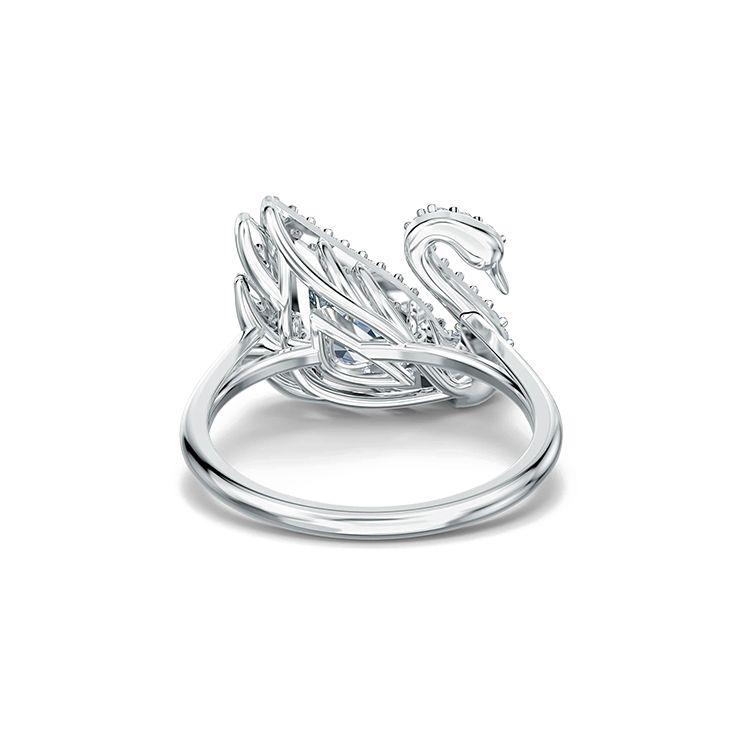 Swarovski Dancing Swan Crystal Inlaid Ring Women Rings White 5534842+5520712+5534843