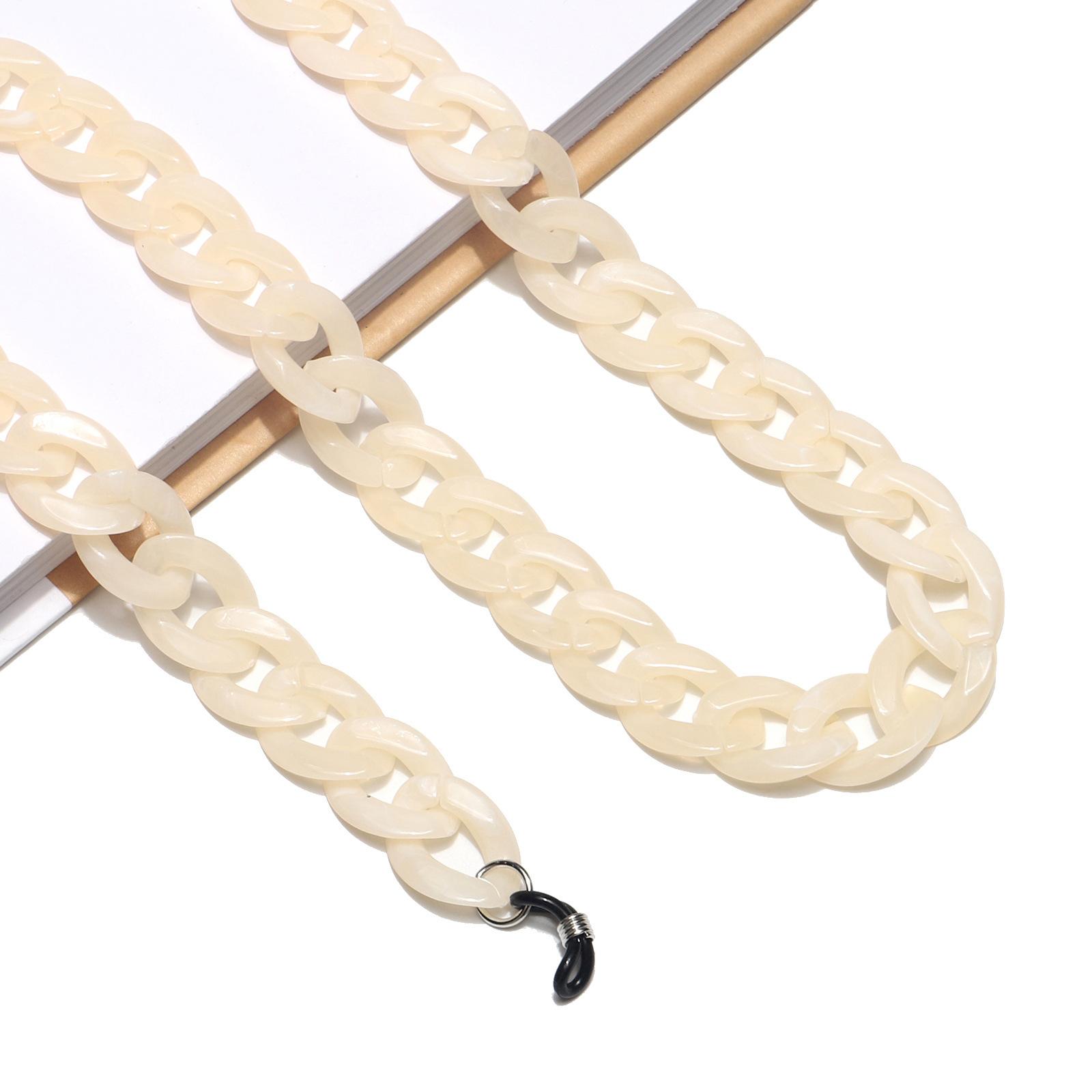 

Цепочка для очков, 19 ремешков для масок, многоцветная вогнутая форма, шнур для очков, акриловая веревка для маски, цвет карамельного цвета 65cm