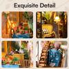Robotime Rolife Gardenhouse Book Nook DIY Dollhouse Bookend Model Kit with LED Light Wooden Puzzle for Bookshelf Decor - TGB06