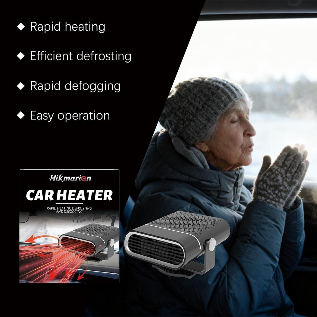 Hikmarion Car Mounted Heater/ Dual Function Defroster Defogger Fast Heating Auto Windshield Frost