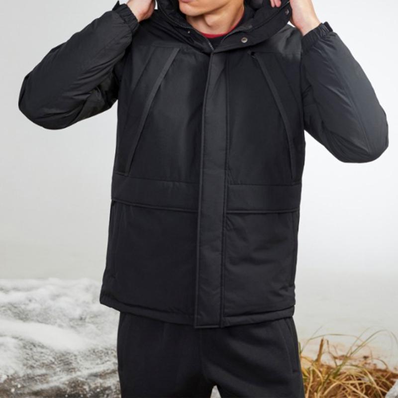 Adidas Warm Outdoor Sports Zip-Up Hooded Down Jacket Men Jackets Black GK0667