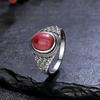 Luxury Rhodochrosite Zircon Ring  New S Silver Ring Wholesale Oval Tiger's Eye Rings Gift for Women