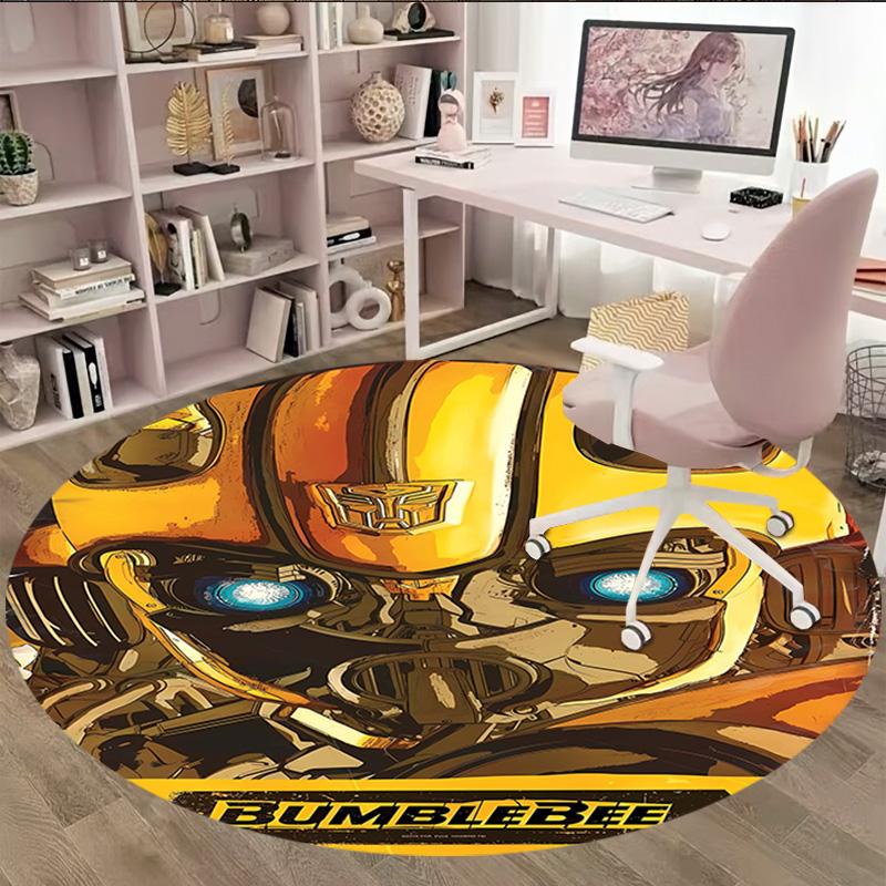 1pc Bumblebee1 Print Round Carpet Chair Round Carpet Suitable for Bedroom Living Room Home Decorative Carpet