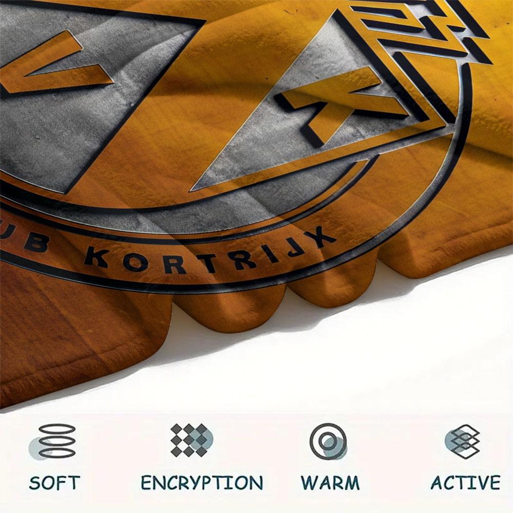 Coperta in Flanella con Logo Kortrijk, Alta Qualità, Confortevole per Tutte le Stagioni, Decorazione per la Casa, Calore e Comfort