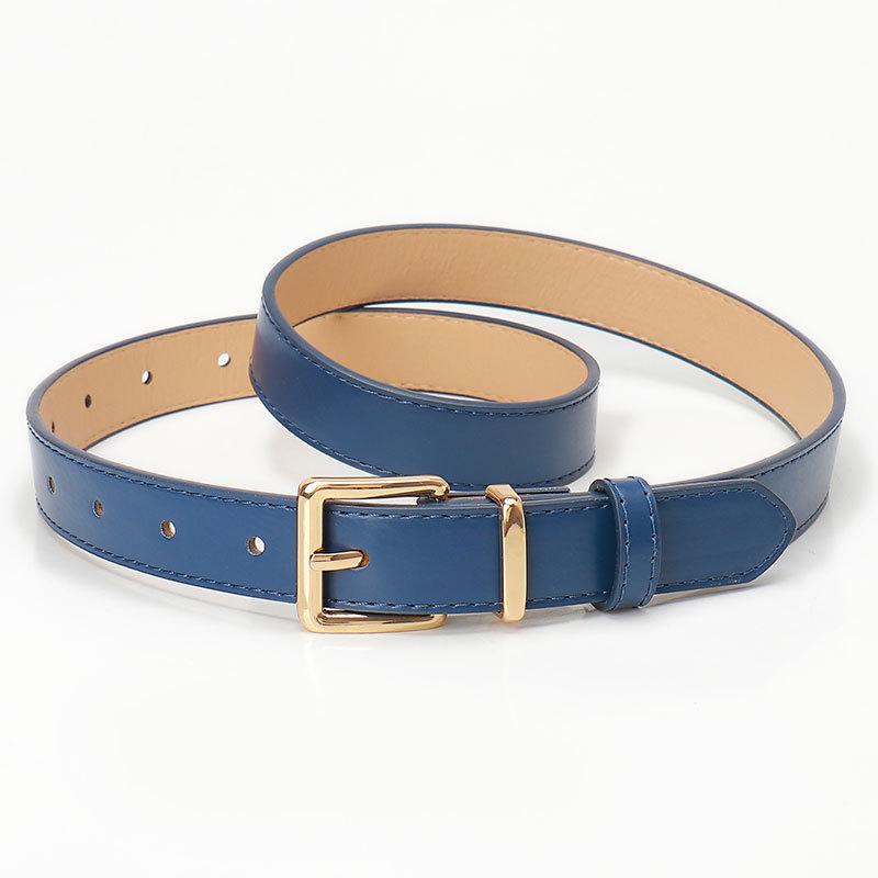 

Женский кожаный ремень в корейском стиле с пряжкой-штифтом из сплава - Универсальный для джинсов и высококлассной декоративной одежды тёмно-синий