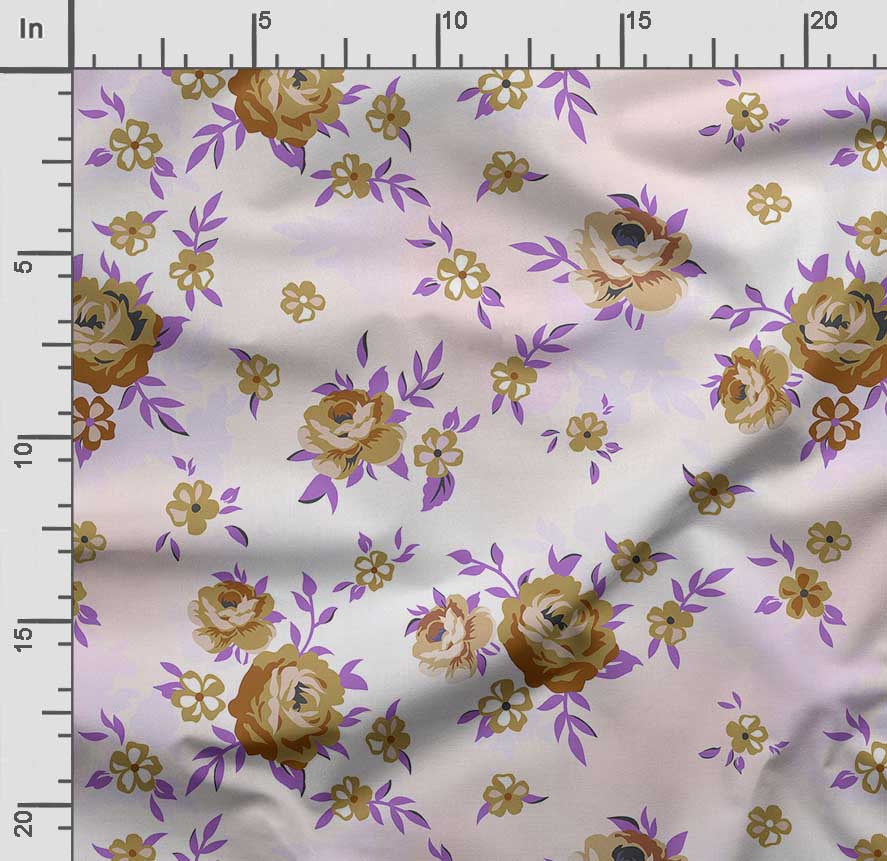 Soimoi Blomster vintagetrykk bomull Cambric Quilting Stoff Selges av The Yard 42 Tommer Bred Middels Vekt Bomullsstoff Syutstyr