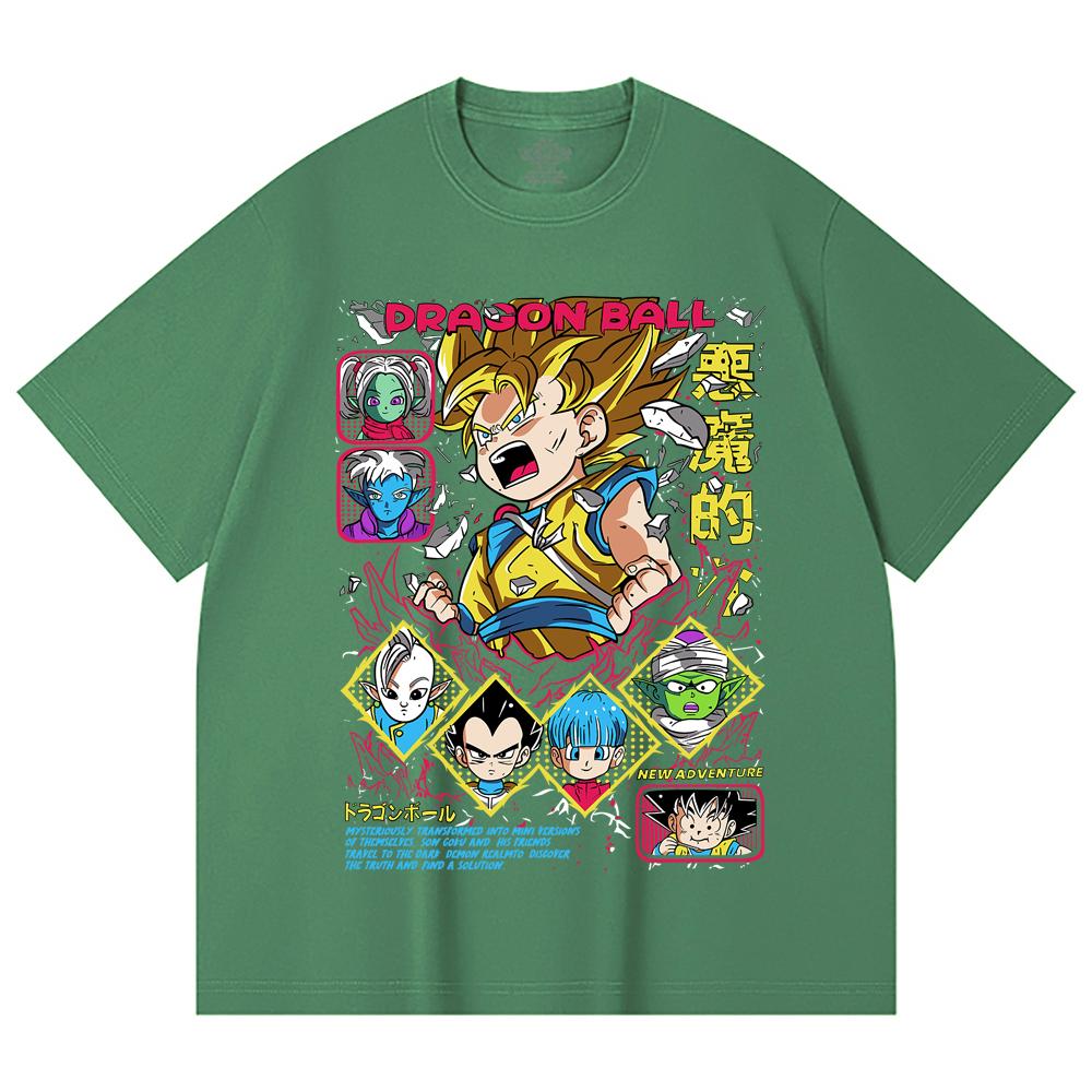 230 Gsm 100% Cotton Dragon Ball V62 Print Unisex Heavy Cotton T Shirt