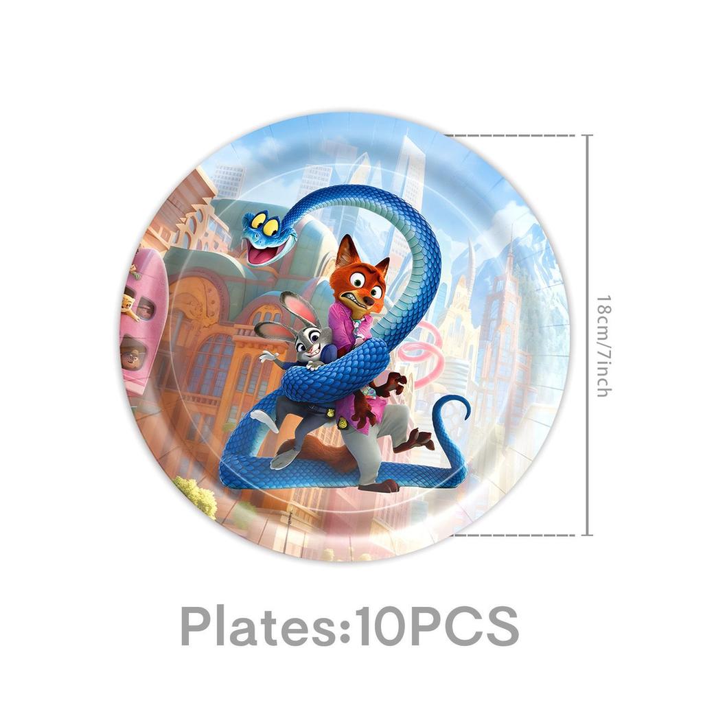 Decorazioni per Festa di Compleanno a Tema Zootopia, Striscioni di Compleanno per Bambini, Piatti di Carta, Bicchieri di Carta, Tovaglioli, Tovaglie, Ciabatte Elettriche, Articoli per Feste