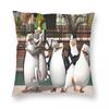 Pose Penguins Of Madagascar  Square Pillowcase Pillow Cover Cushion Throw Pillow for Home Sofa Living Room