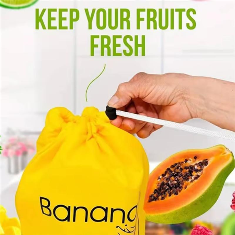 M-Modern-Frukt Grönsak Färskhållning Isolerade Påsar 5St Bananförvaring Bevara Dragskoficka Gul Buntenpåse