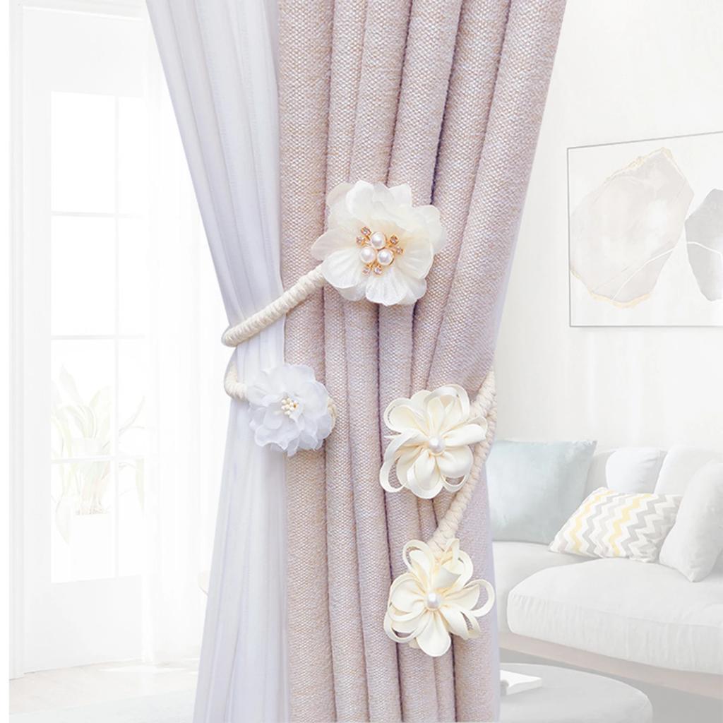 Flower Curtain Tieback Twist Bough Rope Curtain Holder Clips Curtain Tie Back Bedroom Curtain Holder Drapes Holdback Buckle Clip