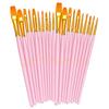 Foreign Trade Nylon Painting Brush Set - 10 Pieces, Red & Blue Handles, Flat Gouache & Oil Brushes
