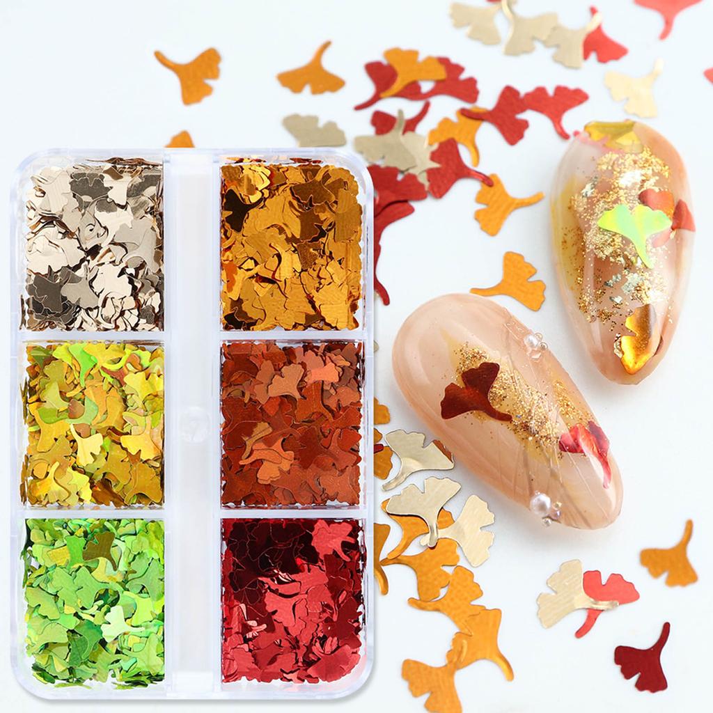 6 Grids Nail Art Sequins for DIY Manicure 3D Nail Decorations Glitter Flakes Summer Saint Patrick Green Nail Accessories