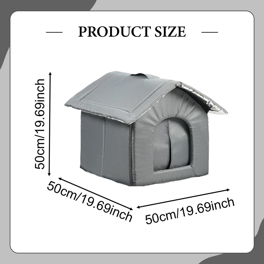 Outdoor Cat House Winter Insulated Warm Cat Shelter Weatherproof Cat Tent for Garden Porch Backyard Patio Pet House