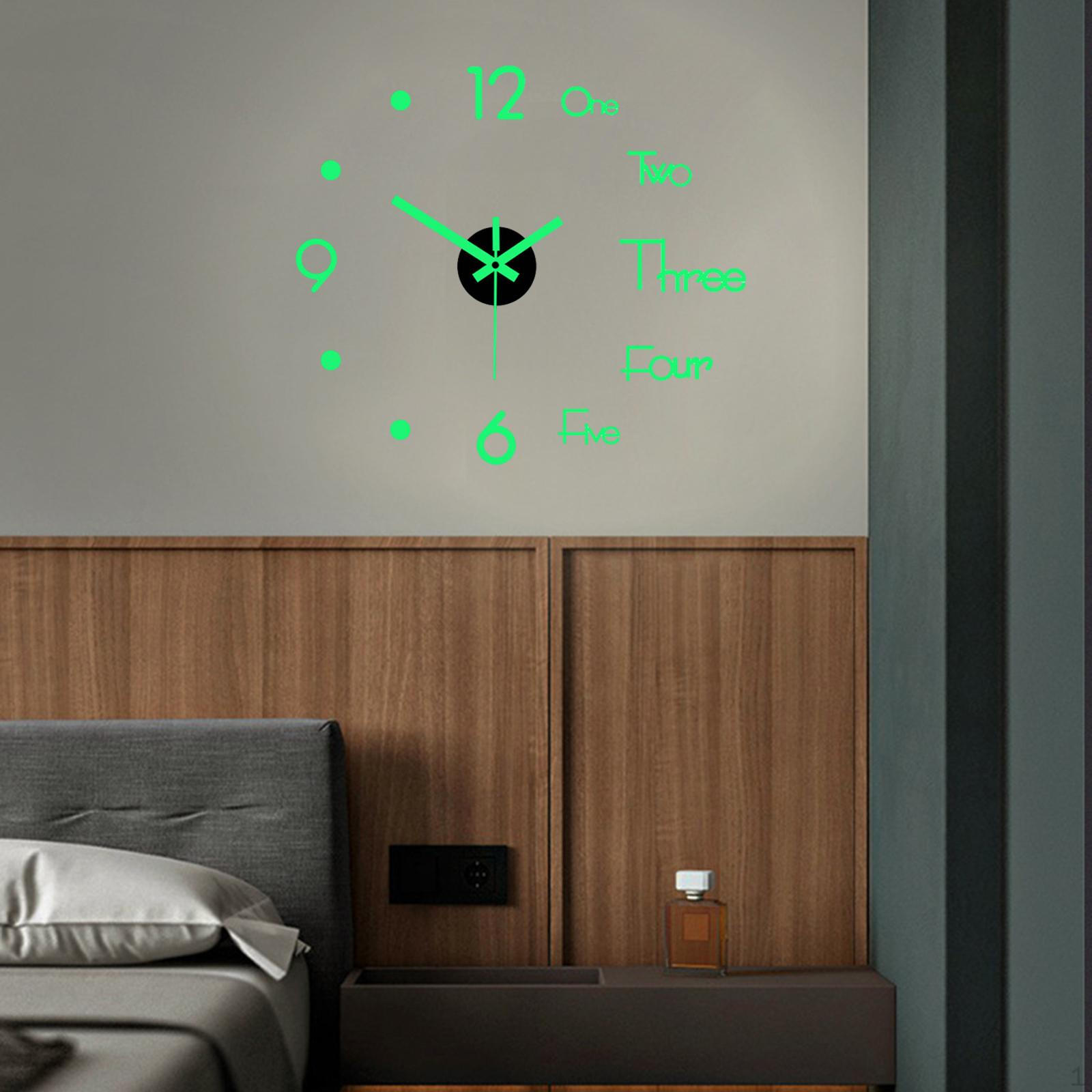 

3D светящиеся настенные часы-наклейки, DIY Hotels Минималистичные безрамные декоративные 40 см